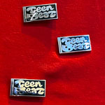 Teenbeat enamel pin, front